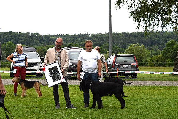 Quinn wird bester Rüde und Clubsieger Rüde schwarz und schönster Hund aus Schweizer Zucht